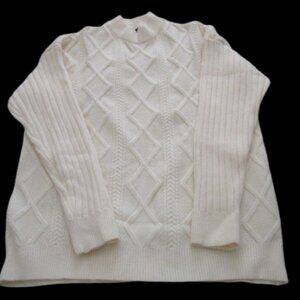 VAMTAC Women’s Oversized Cable Knit Pullover Sweater cable‑knit crew New